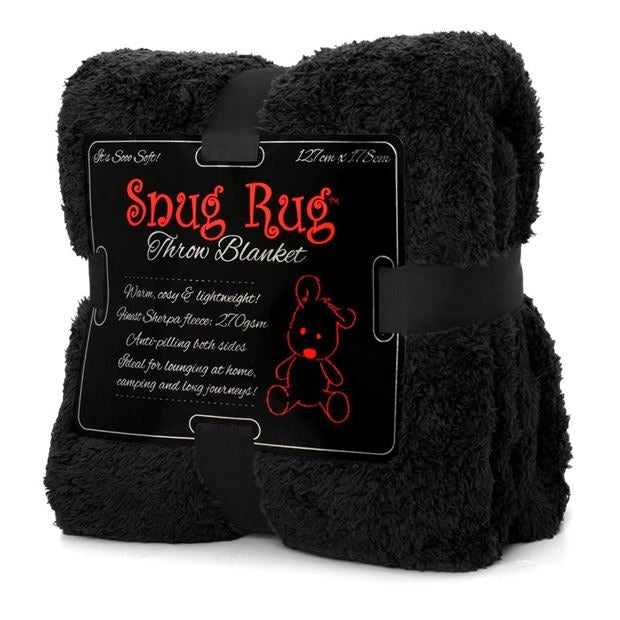 Snug Rug Sherpa Throw Blanket - Black - Snug-Rug