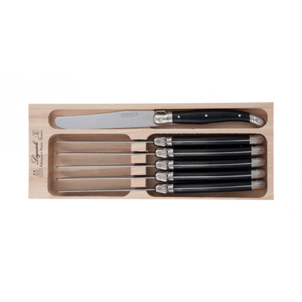 Andre Verdier Stainless Steel Table Knives - Black (Set of 6)