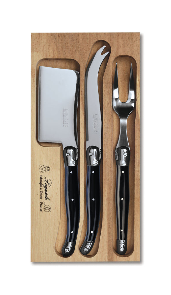 Andre Verdier Laguioles Debutant Cheese Knife Set of 3 (Black)