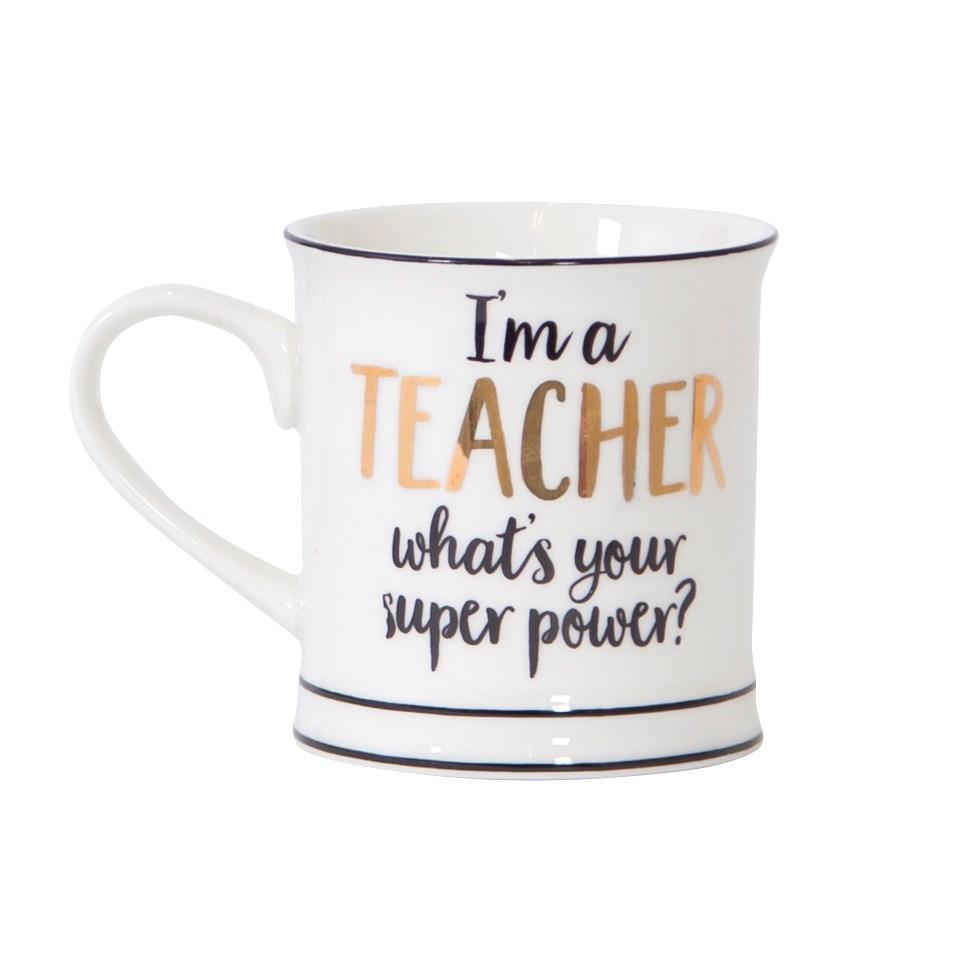 Metallic Monochrome Mug - I'm A Teacher - Sass & Belle