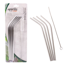 Load image into Gallery viewer, Stainless Steel Straws with Cleaner Brush (Set of 4) - D.Line