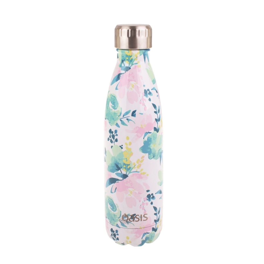 Oasis Stainless Steel Double Wall Insulated Drink Bottle - Floral Lust (500ml) - D.Line