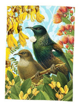Load image into Gallery viewer, 100% Percent NZ: Botanical Tui - Tea Towel - 100 Percent NZ