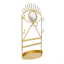 Load image into Gallery viewer, Gold Eye See You Jewellery Holder with Mirror - Sass &amp; Belle
