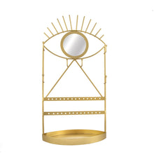 Load image into Gallery viewer, Gold Eye See You Jewellery Holder with Mirror - Sass &amp; Belle