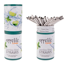 Load image into Gallery viewer, Appetito: Appetito Stainless Steel Bent Drinking Straws (Tub of 36)