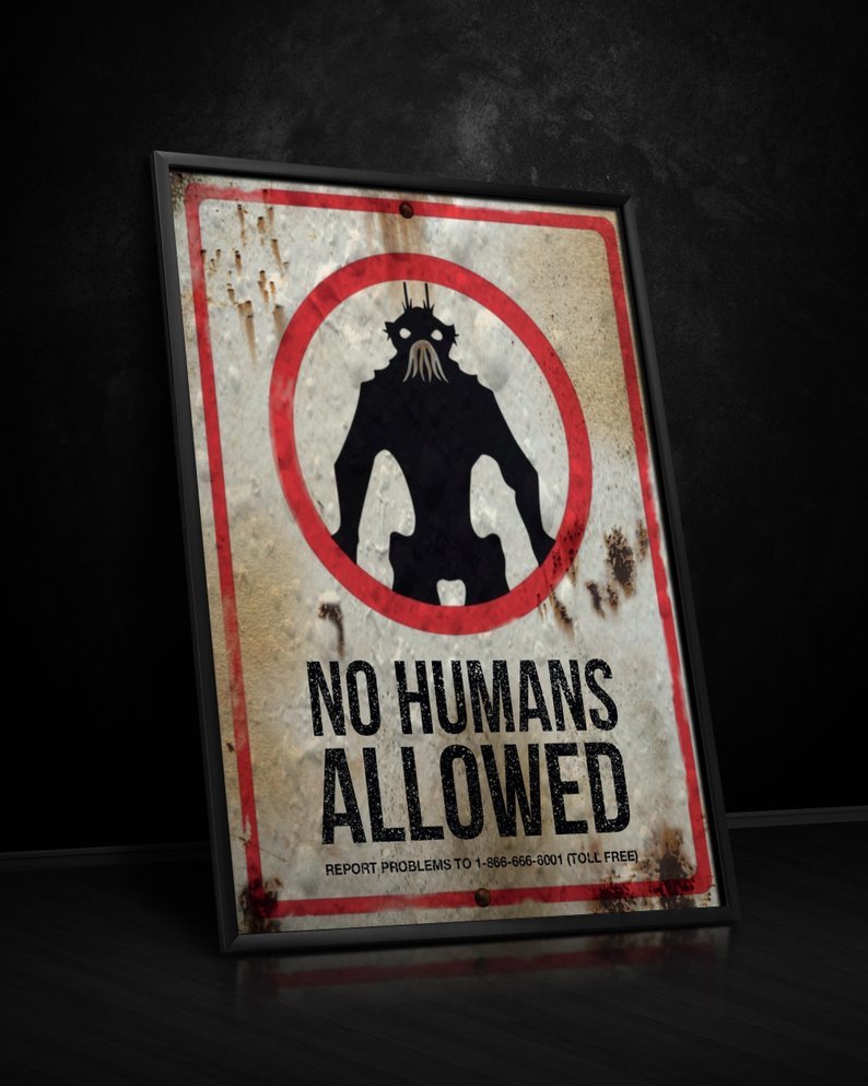 District 9 "No Humans Allowed" Tin Sign Replica