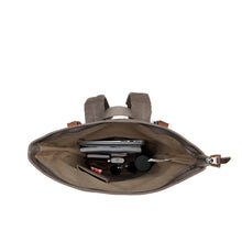 Load image into Gallery viewer, Troop London: Edison Waxed Canvas Backpack - Dark Brown