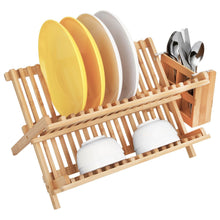 Load image into Gallery viewer, Bamboo Dish Rack with Utensil Holder