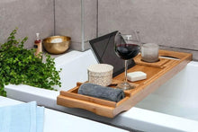 Load image into Gallery viewer, Bamboo Extending Bath Caddy - Natural