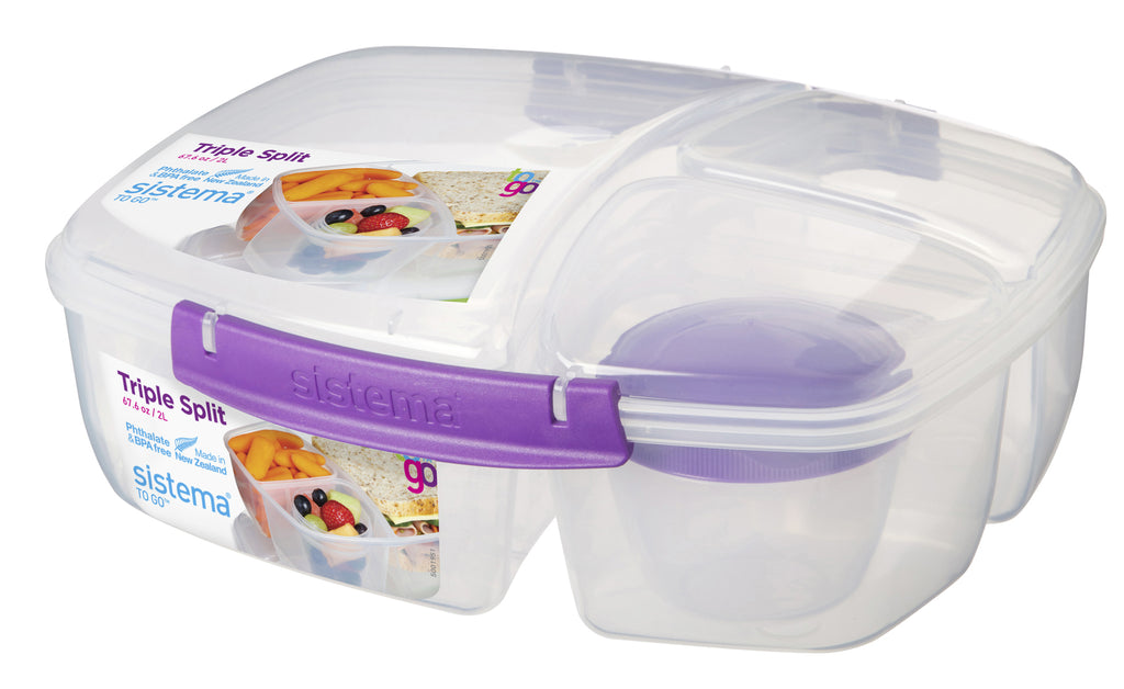 Sistema To Go Triple Split Box 2L(Assorted colours)