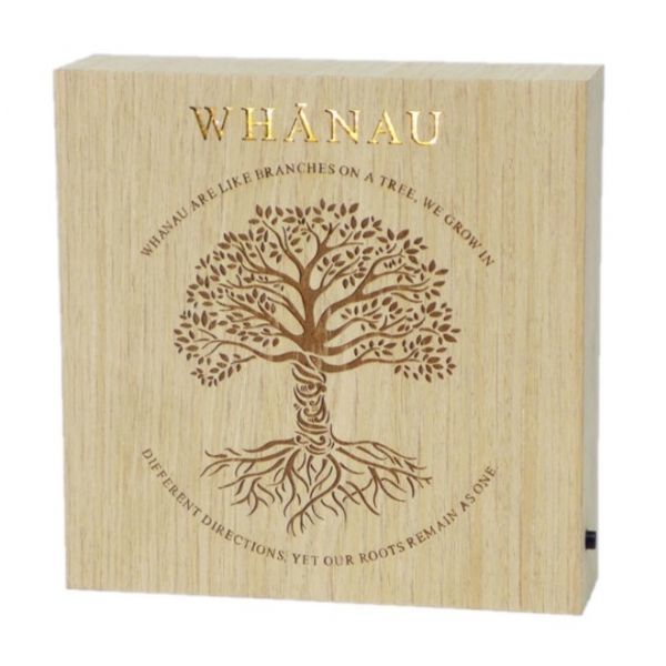 Gifted Kiwi: Whanau Wooden LED Block