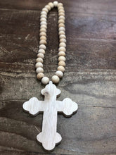 Load image into Gallery viewer, Raven Wall Cross With Wooden Beads