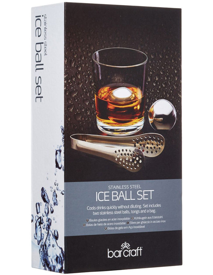 BarCraft: Ice Ball Set Stainless Steel - Gift Boxed