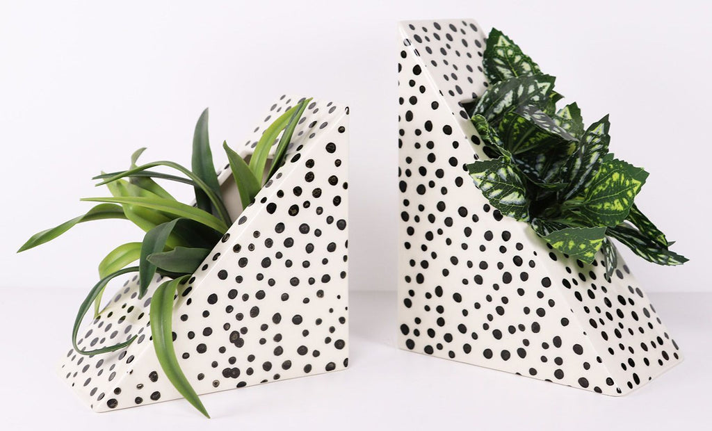 Noah Triangle Planter - Black/White (Small) - Urban Products