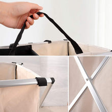 Load image into Gallery viewer, Double Folding Fabric Laundry Basket