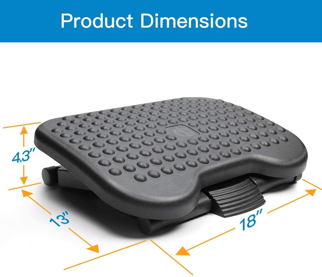 Adjustable Under Desk Footrest - Ergonomic Foot Rest with 3 Height Positions