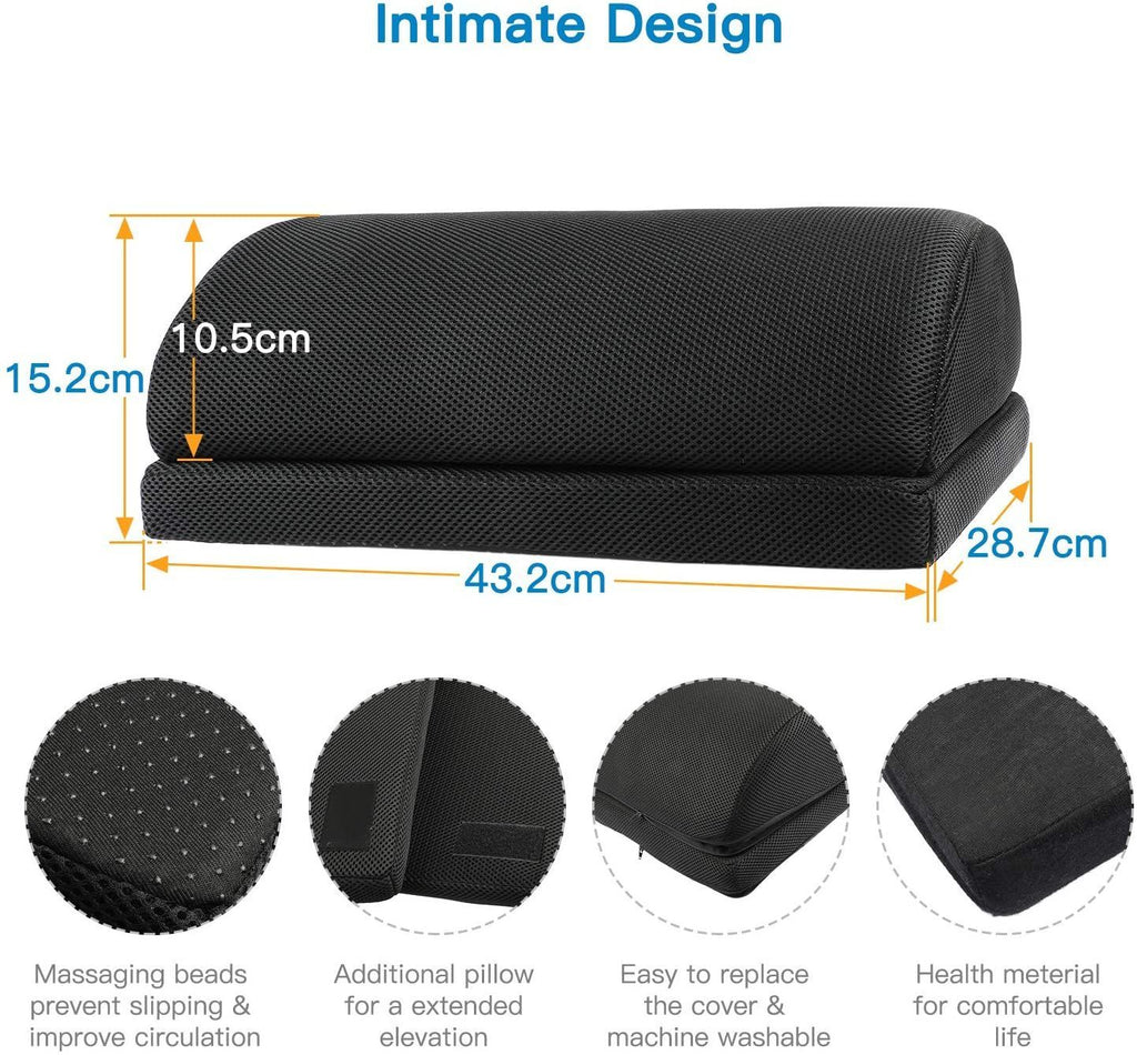 High Density Foam Footrest with Adjustable Height - Black