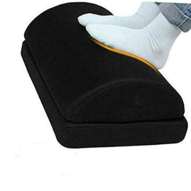 High Density Foam Footrest with Adjustable Height - Black