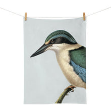 Load image into Gallery viewer, 100 Percent NZ: Hushed Blue Kingfisher Tea Towel