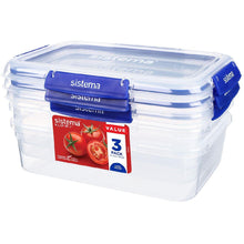 Load image into Gallery viewer, Sistema: Klip It Plus - 2.2L Rectangle (3-Pack)