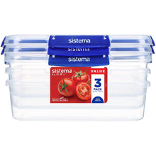 Load image into Gallery viewer, Sistema: Klip It Plus - 2.2L Rectangle (3-Pack)