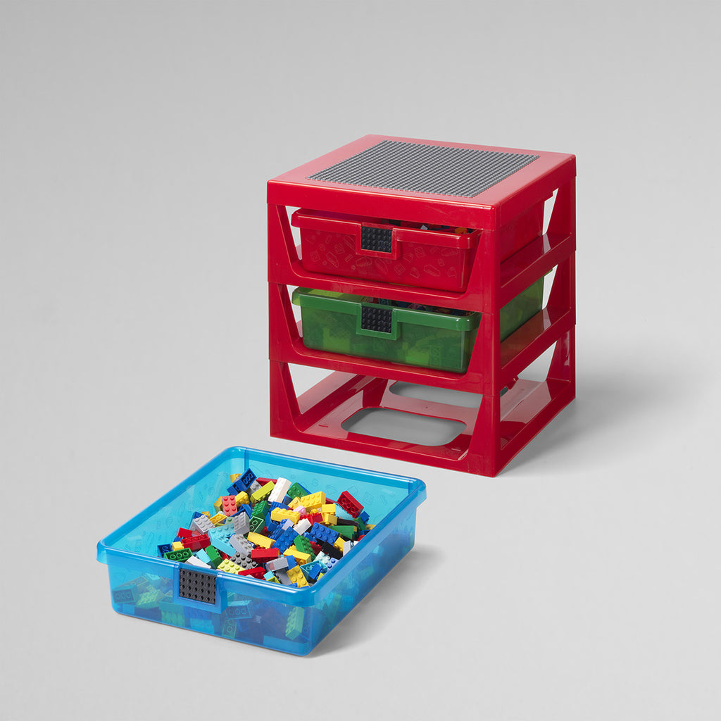 LEGO: 3-Drawer Storage Rack - (Red)