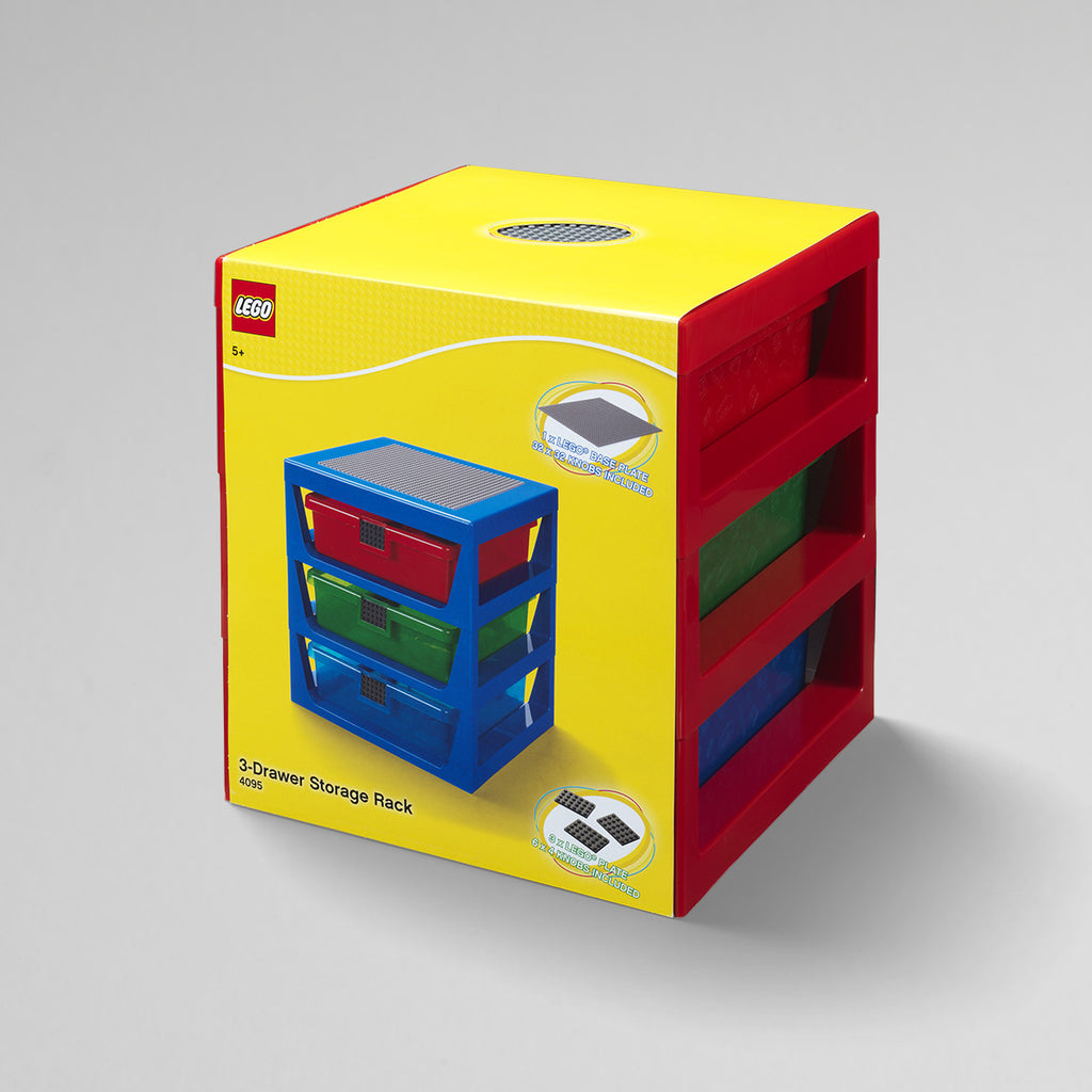 LEGO: 3-Drawer Storage Rack - (Red)
