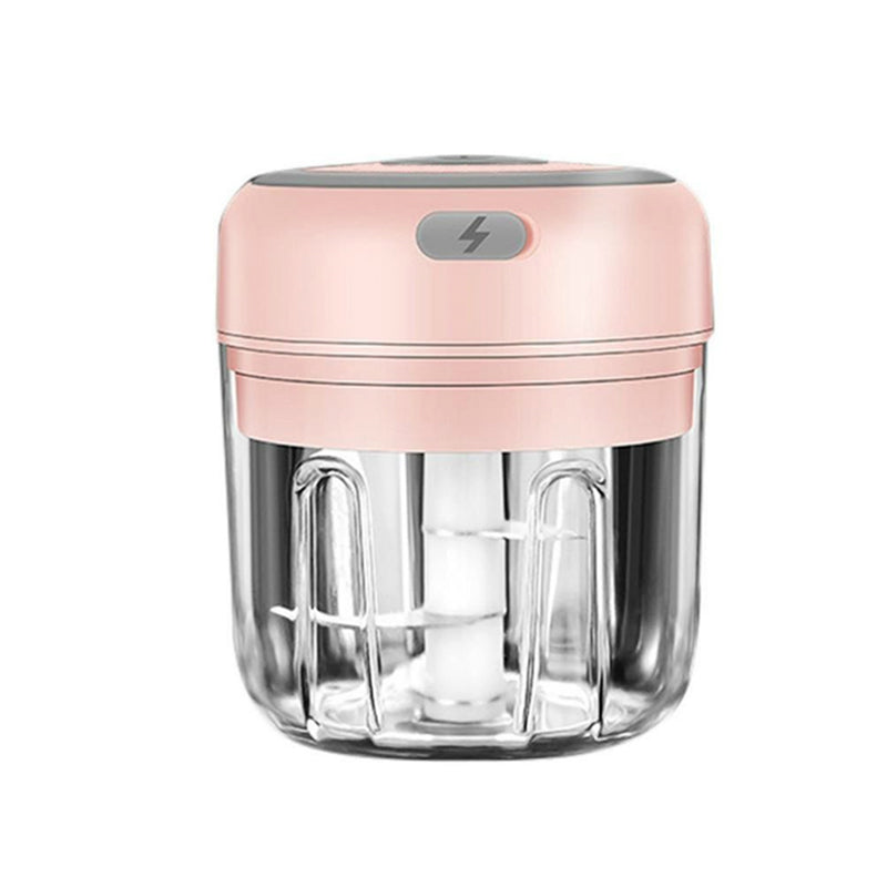 Portable Electric Mini Food Processor For Garlic Onion Ginger - Pink