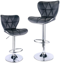 Load image into Gallery viewer, Adjustable Swivel High Back PU Leather Bar Stool (Pack of 2) - Black