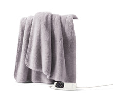 Load image into Gallery viewer, Sunbeam: Feel Perfect Cosy Sherpa Fleece Heated Throw Rug (Warm Grey)