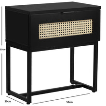 Load image into Gallery viewer, Rattan Bedside Table - Black
