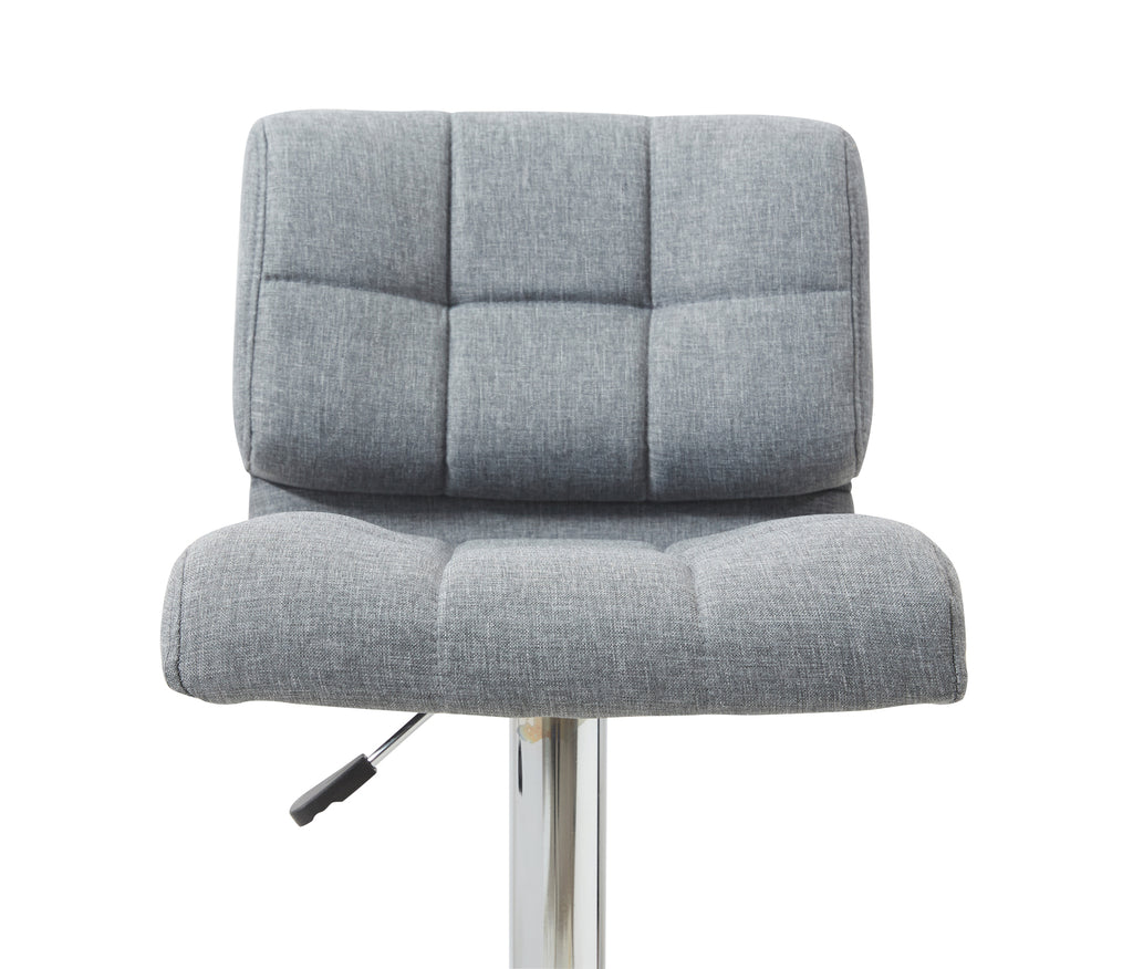 Adjustable Swivel Fabric Cushion Backrest Bar Stool (2 Pack) - Grey