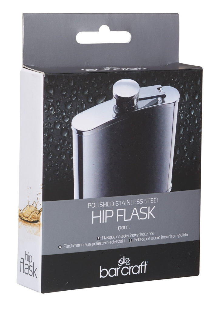 BarCraft: Hip Flask Stainless Steel - 170ml