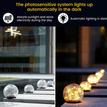 Load image into Gallery viewer, Cracked Glass Solar Powered Outdoor LED Garden Light(10cm)
