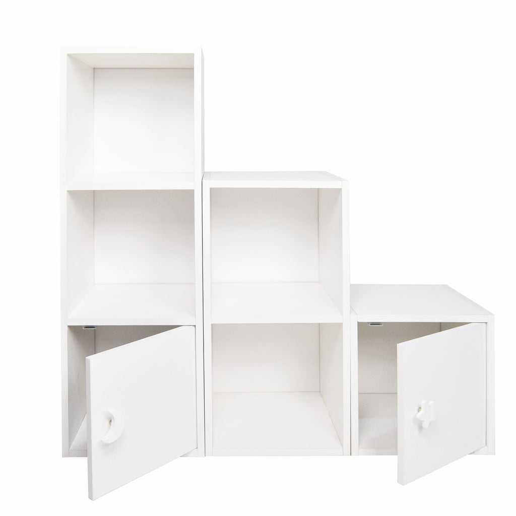 Bookshelf 6 Cube Storage - White