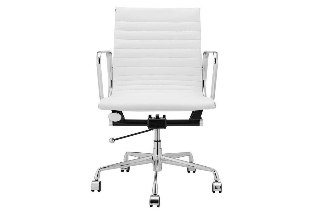 Matt Blatt Replica Eames Group Standard Aluminium Low Back Office Chair (White)