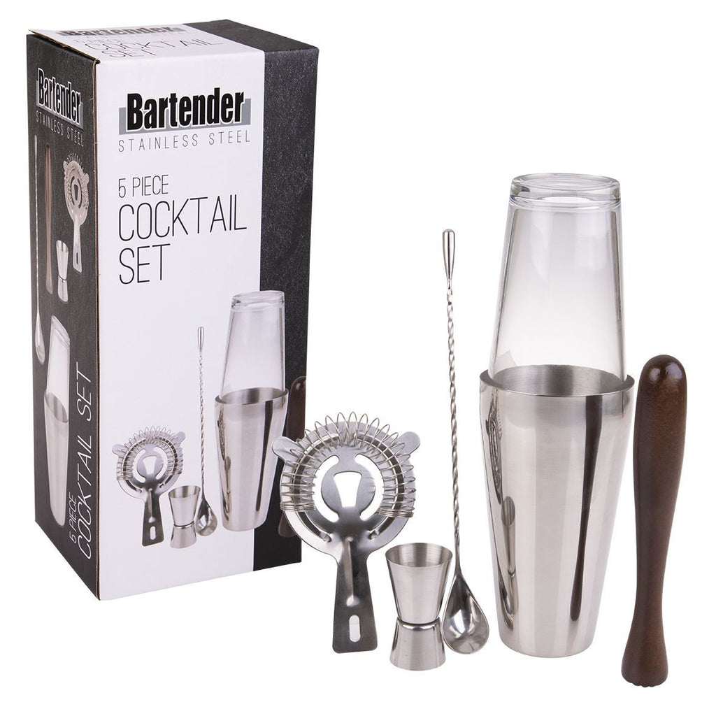 Bartender: Stainless Steel - Cocktail Set (5-Pieces)