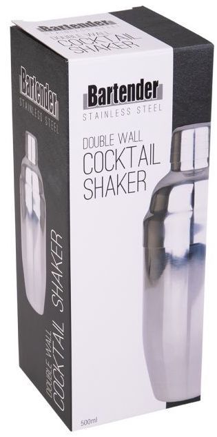 Bartender: Stainless Steel - Double Wall Cocktail Shaker (500ml)