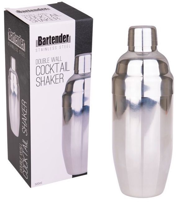 Bartender: Stainless Steel - Double Wall Cocktail Shaker (500ml)