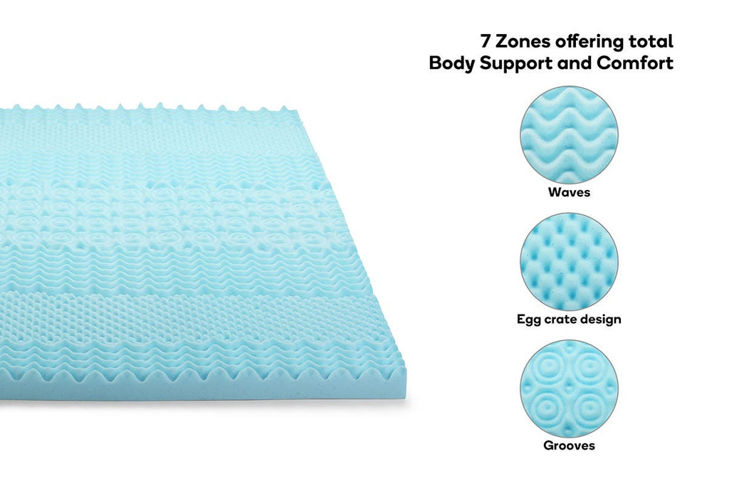 Ovela 7 Zone 8cm Thick Gel Memory Foam Mattress Topper with Bamboo Cover (Double)