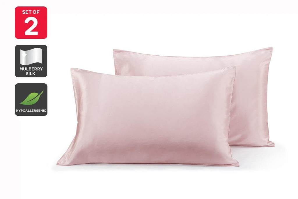 Ovela Set of 2 Mulberry Silk Pillowcases (Pink)