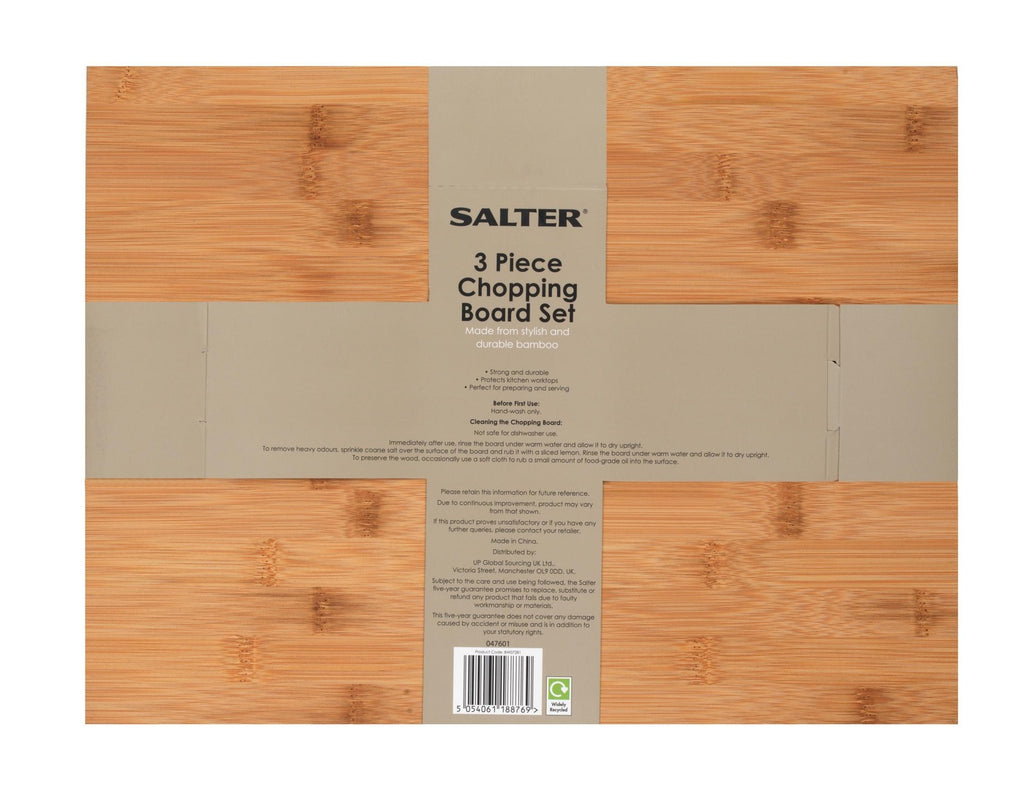 Salter: 3 Piece Bamboo Chopping Board Set