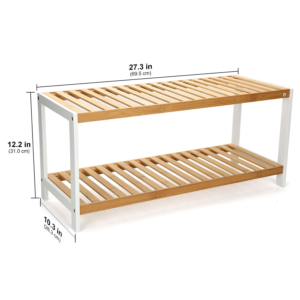 2 Tier Bamboo Shoe Rack