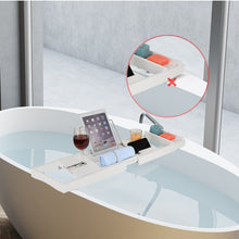 Load image into Gallery viewer, Bamboo Extending Bath Caddy - White