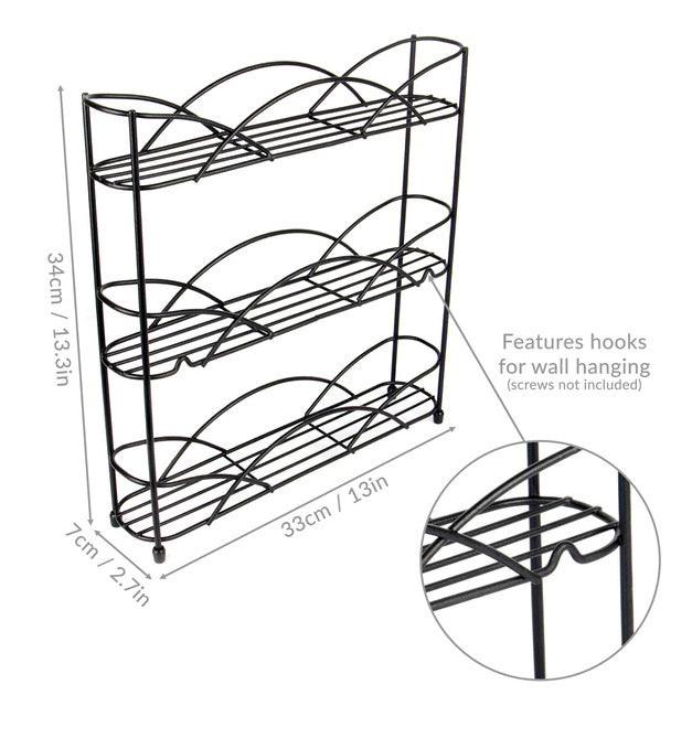 3-Tier Herb & Spice Rack (Wall Mount or Free Standing)