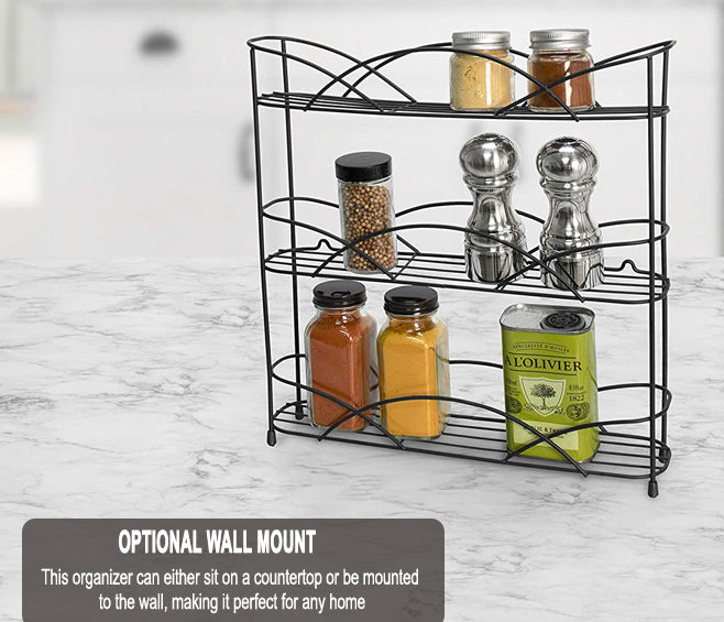 3-Tier Herb & Spice Rack (Wall Mount or Free Standing)