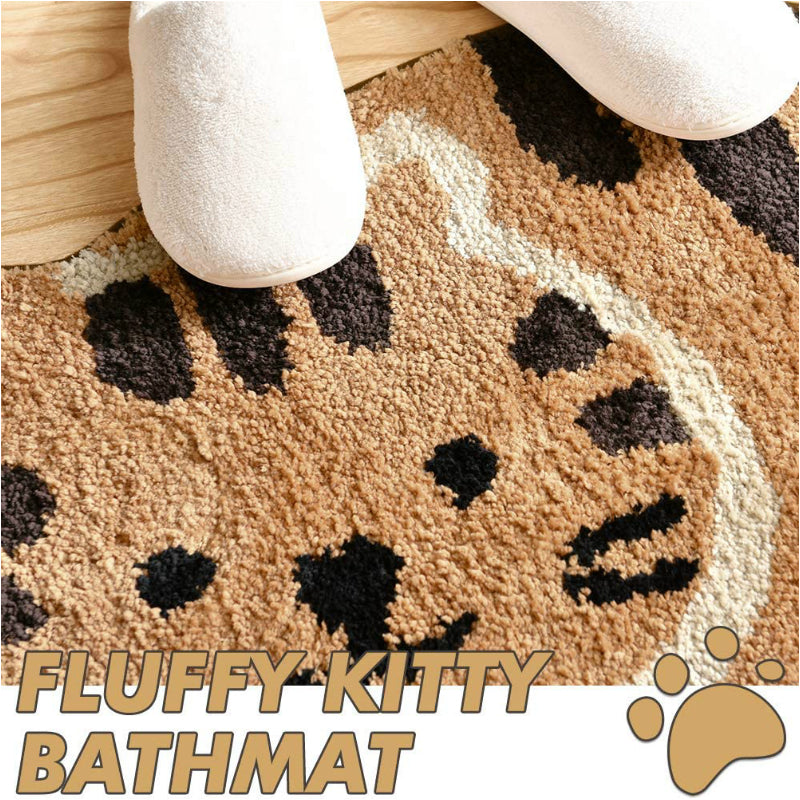Soft Microfibre Bath Mat - Tabby Cat (45 x 65cm)