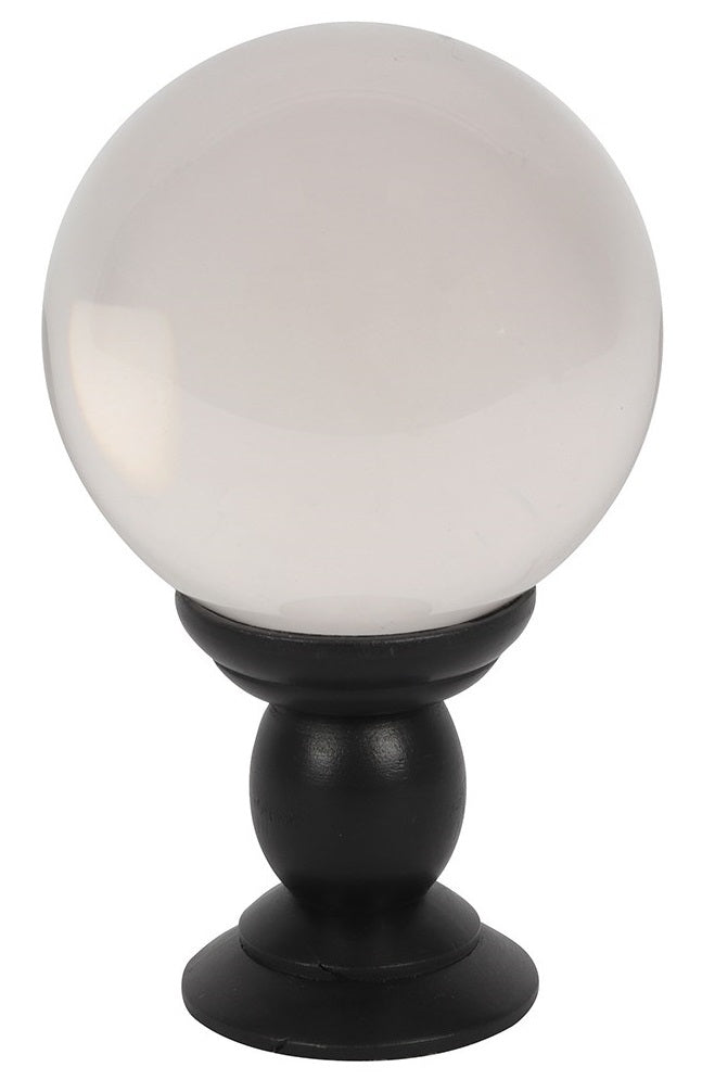 Clear Crystal Ball on Wooden Stand - Large (130mm)