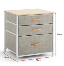 Load image into Gallery viewer, Ovela: 3 Drawer Nightstand Bedside Table - Beige